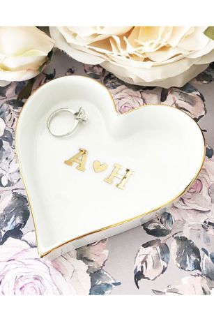 Pers Heart Monogram Heart Shaped Ring Dish